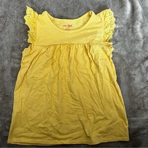 Cat & Jack | Shirt | L (10-12) | Yellow | Ruffle eyelet cap sleeves